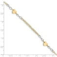 thumbnail image 3 of Real 14kt Two-tone Gold Polished Infinity and Heart Chain Bracelet; 7 inch; for Adults and Teens; for Women and Men, 3 of 3