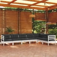 thumbnail image 5 of vidaXL 7 Piece Patio Lounge Set with Cream Cushions Solid Pinewood, 5 of 17