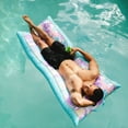 thumbnail image 5 of Big Joe Kona No Inflation Needed Pool Lounger with Headrest, Tropical Hibiscus Aqua Double Sided Mesh, Quick Draining Fabric, 5.5 feet Big, 5 of 9