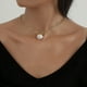 thumbnail image 4 of Collar para mujer, joyería para mujer, joyería para mujer, collar de acero inoxidable con perla redonda y estrella, personalidad, hermosa y elegante, collar de clavícula de acero de titanio, collar de, 4 of 5
