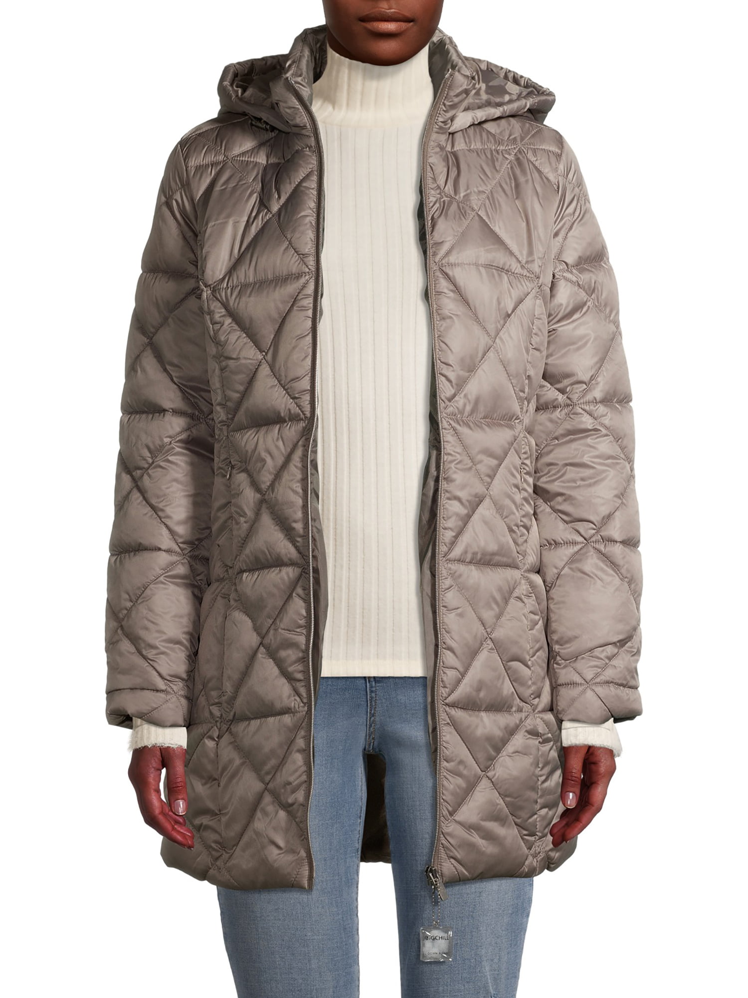 Big Chill Womens Diamond Quilted Hooded Jacket