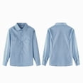 thumbnail image 4 of 7-8T Little Kids Boys Uniform Shirts School Button Up Dress Shirts Kids Long Sleeve Solid Collared Oxford Shirt Kids Tops for 4-15T, 4 of 6