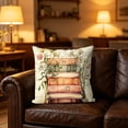 thumbnail image 5 of Book Lover Floral Pillow Cover, 18x18 Inch Letter & Vintage Book Decorative Cushion Case, Soft Breathable Polyester Throw Pillowcase for Reading Nook, Library, Living Room & Bedroom, A, 5 of 5