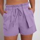 thumbnail image 1 of mfyjkho Pantalones Cortos De Gimnasio Para Mujer, Pantalones Cortos De Verano Para Mujer, De Lino Y Color Liso, Holgados, Rectos, Con Bolsillo, Cordón De Encaje Y Bolsillos Vueltos Hacia Afuera. Xxl, 1 of 8
