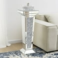 thumbnail image 6 of SHYFOY Glam Mirrored Pedestal Table with Crushed Diamond Accents – Modern Luxury Display Stand, 6 of 8