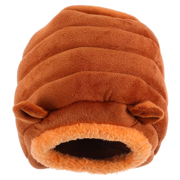 ETEREAUTY Hamster Warm Bed House in Light Brown, Cozy and Small Pet Hideout with Ventilation