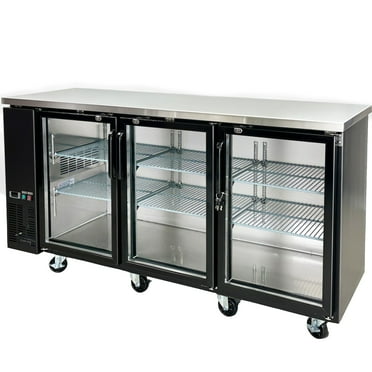 NSF 73 in. Back Bar Refrigerator 20 Cu. ft. 3 Glass Door Lockable Back Bar Refrigerator Cooler