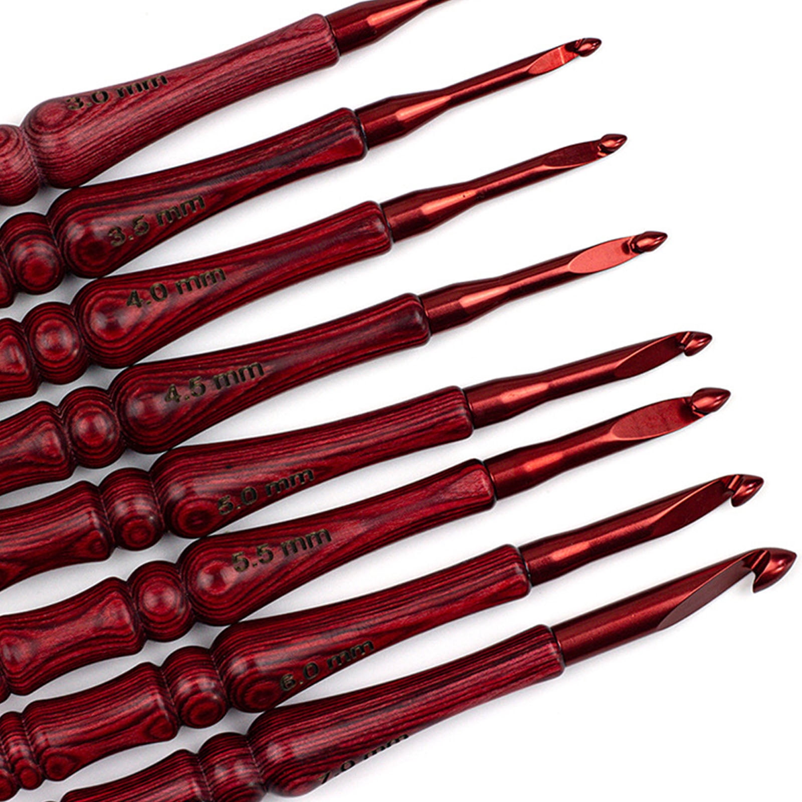 8Pcs Aluminium Crochet Hook for Knitting Ergonomic Handle Crochet Hooks Yarn Craft Tool for Crocheting 3.0-7.0mm