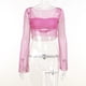 thumbnail image 4 of Mini Vestido Corto Conjunto de falda de malla para mujer Perspectiva sexy holgada Ropa de calle para discoteca (Rose Red M) Ygjytge para Mujer Rosa roja T L, 4 of 9