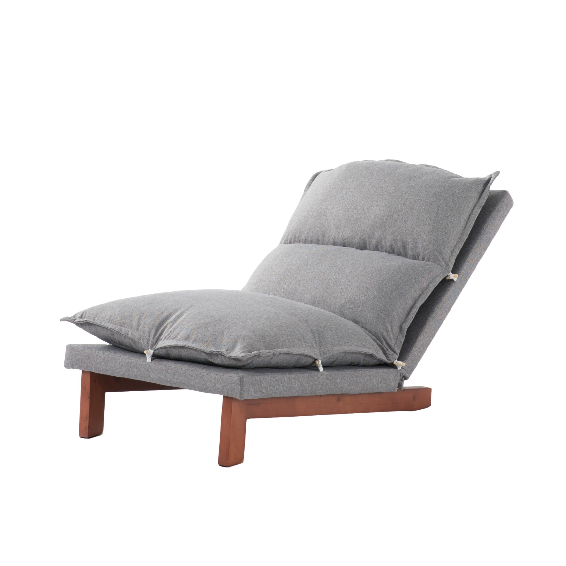 BSHTI Tatami Floor Recliner Chair – 5-Position Adjustable Backrest, Linen Fabric, High-Density Sponge Seat, Solid Wood Frame & Legs, Easy Assembly – for Living Room, Bedroom, Game Room,Dark Grey