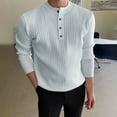 thumbnail image 2 of Miluxas Men Quarter Button Sweater Pullover Cable Knit Henley Mock Neck Sweater White 10(XL), 2 of 6