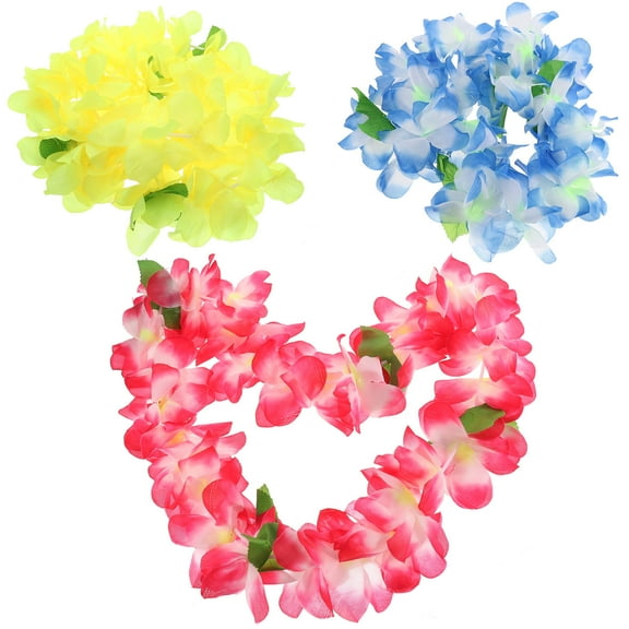 Raindrops leis for luau party Hawaiian Leis Gar Blue 3Pcs