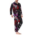 thumbnail image 2 of Honeii Artistic Skull Pattern Mens Pajamas Set,2pcs Men's Lounge Long Sleeve Sleep Shirt and Pajama Bottoms Sleepwear Set,Mens Pjs Sets-X-Large, 2 of 7