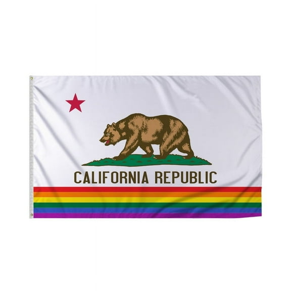 Promopatriot California Pride Flag 3x5 Ft Printed 200D Nylon Brass Grommets Stitched Edges Fade Proof Sharp Colors - Pride Lgbtq Flag 3x5 Fts