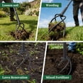 thumbnail image 6 of Hand Tiller for Gardening, Manual Garden Claw Cultivator with 4 Sharp Curved Steel Tines, Twist Tiller Soil Loosener, Rotary Handheld Tiller for Yard Lawn Weeding, 6 of 7