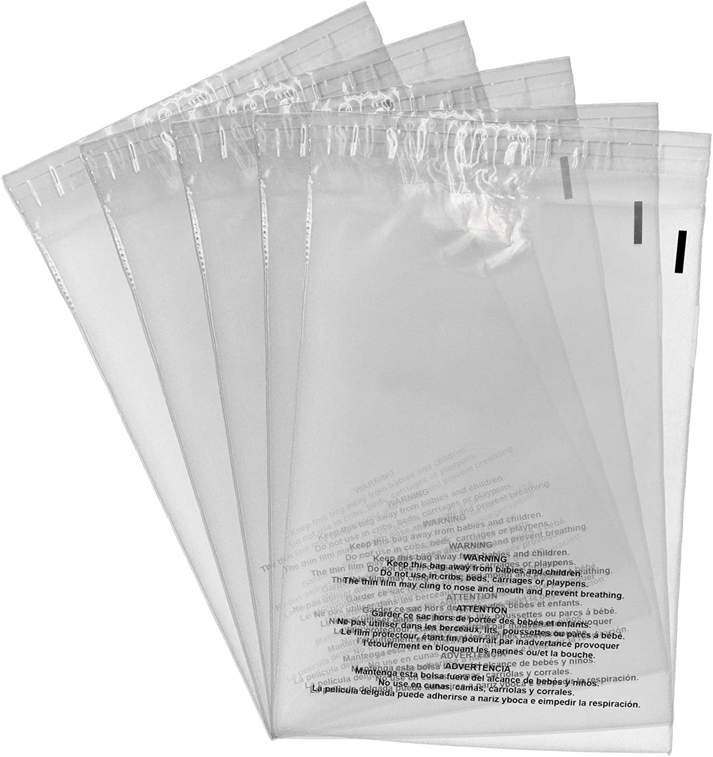 Shop4Mailers 11 x 14 Clear Cellophane Resealable Bags Suffocation Warning Self Seal Envelopes 1.2 mil 1000 Pack