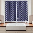 thumbnail image 2 of Ambesonne Geometric Kitchen Curtains, Circles Ethnic Motifs Art, 55"x45", Navy Blue Dark Mustard, 2 of 3