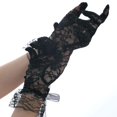 thumbnail image 4 of Guantes de encaje negros para mujer, guantes cortos de boda, guantes para fiesta de té, accesorios nupciales para mujeres y niñas, 4 of 4