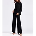 thumbnail image 4 of Summer Vacation Outfits for Women Summer Outfits for Women Clothing Set Female Round Neck Sleeveless Tops Pants Sets Cargo Pant Style S_508 Women's Tracksuits Black One Size, 4 of 5