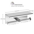thumbnail image 3 of WALFRONT Support Mural pour Papier Toilette en Acier Inoxydable SUS 304, Double Rouleau, 3 of 7
