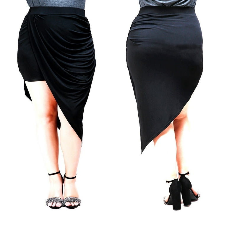 Plus size outlet black skirt quality