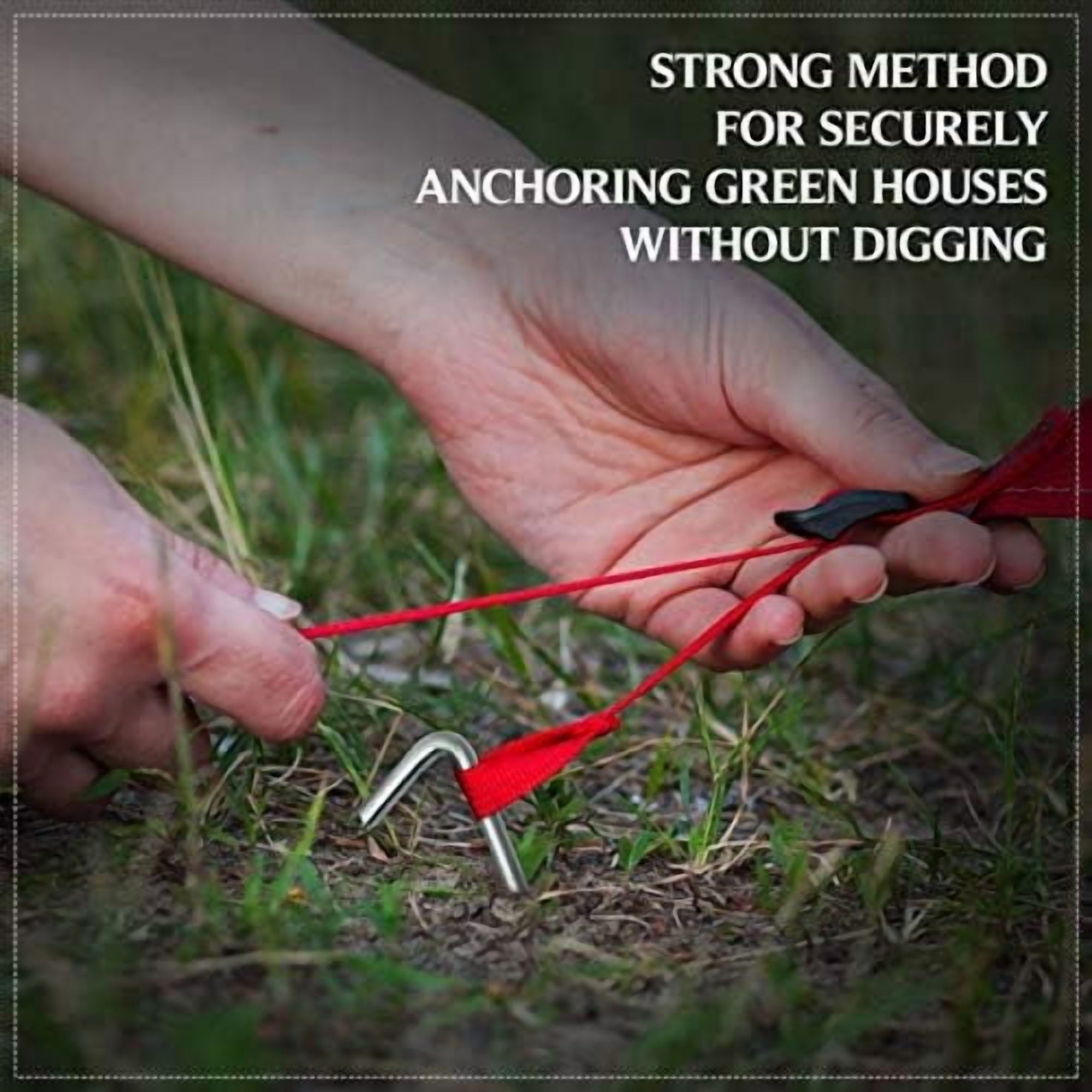 60 Pack Tent Stakes for Outdoor Camping Heavy Duty Metal, Galvanized Rust-Free Yard Stakes, 60 Garden Edging Fence Hooks, Garden Stakes for Gardening & Canopies, Tent Pegs - by Ram-Pro