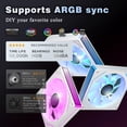 thumbnail image 4 of Gabinete PC KEDIERS K4 Mid Tower ATX con 7 ventiladores ARGB, blanco, 4 of 8
