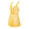 thumbnail image 5 of Gibobby Lencería para sexo Vestido de encaje con tirantes recortados para mujer, Sexy, y amoroso (sin Tanga), elegante, ajustado y sólido(Amarillo, XXXL), 5 of 5