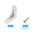 thumbnail image 3 of 20 Pcs Plastic Corner Braces, 1.54" x 0.63" x 1.54" L Shape Bracket, White, 3 of 6