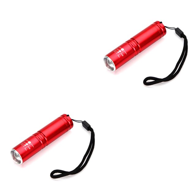 Eigraketly Linterna de aleación de aluminio, antorcha portátil, resistente al agua, para viajes al aire libre, iluminación nocturna, para acampar, Rojo 2piezas Eigraketly CBP209959