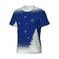 thumbnail image 3 of Yiaed Christmas Fir Tree Print Mens Short Sleeve Tight Fit T-Shirt, Crewneck Casual Tee-Medium, 3 of 5