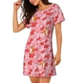 thumbnail image 2 of Fotbe hearts and cute corgi Pattern Women's Cotton Nightgown Sleepwear Short Sleeves Shirt Casual Print Sleepdress, 2 of 6