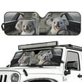 thumbnail image 2 of Jeiento Koala Windshield Sunshade Sun Shade Heat Shield Sun Visor Mat Compatible with Jeep Wrangler Rubicon Sahara TJ JK JKU 2 Door & 4 Door Easy to Install, 2 of 6