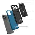 thumbnail image 2 of for iPhone 12 Pro Sliding Card Slot Back Case with Hidden Kickstand, Hybrid TPU + PC Fall Prevention Shock Absorption Anti-drop Protective Phone Case Cover for iPhone 12 Pro, Blue, 2 of 9