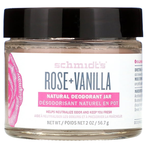 Schmidt's - Natural Deodorant Jar Rose   Vanilla - 2 oz.