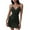 Black, variant on WIZUTIZ Sundresses for Women 2025 Trendy Plus High Rise Spaghetti Strap Solid Vacation Dress Sleeveless V-Neck Beach Dress for Women's Mini Dress Stretchy Date Dress Black