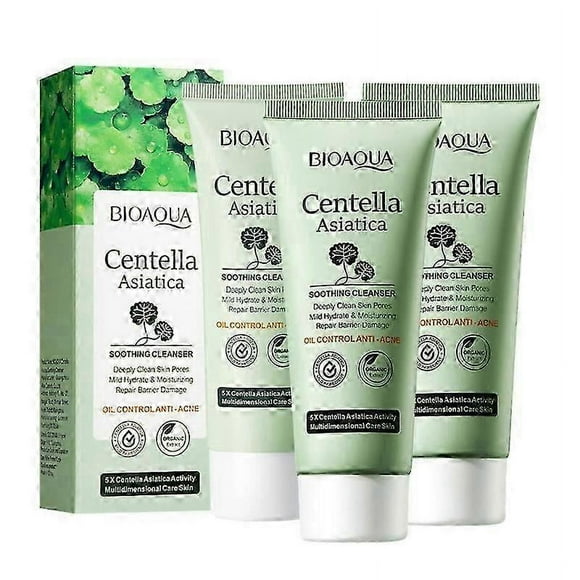 Centella Asiatica Facial Cleanser Moisturizing Oil Control Face Cleansing Face Wash Foam Facial Cleanser Skin Care 3pcs