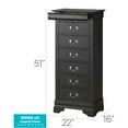 thumbnail image 2 of Glory Furniture Louis Phillipe 7-Drawers Bedroom Lingerie Chest in Black, 2 of 3