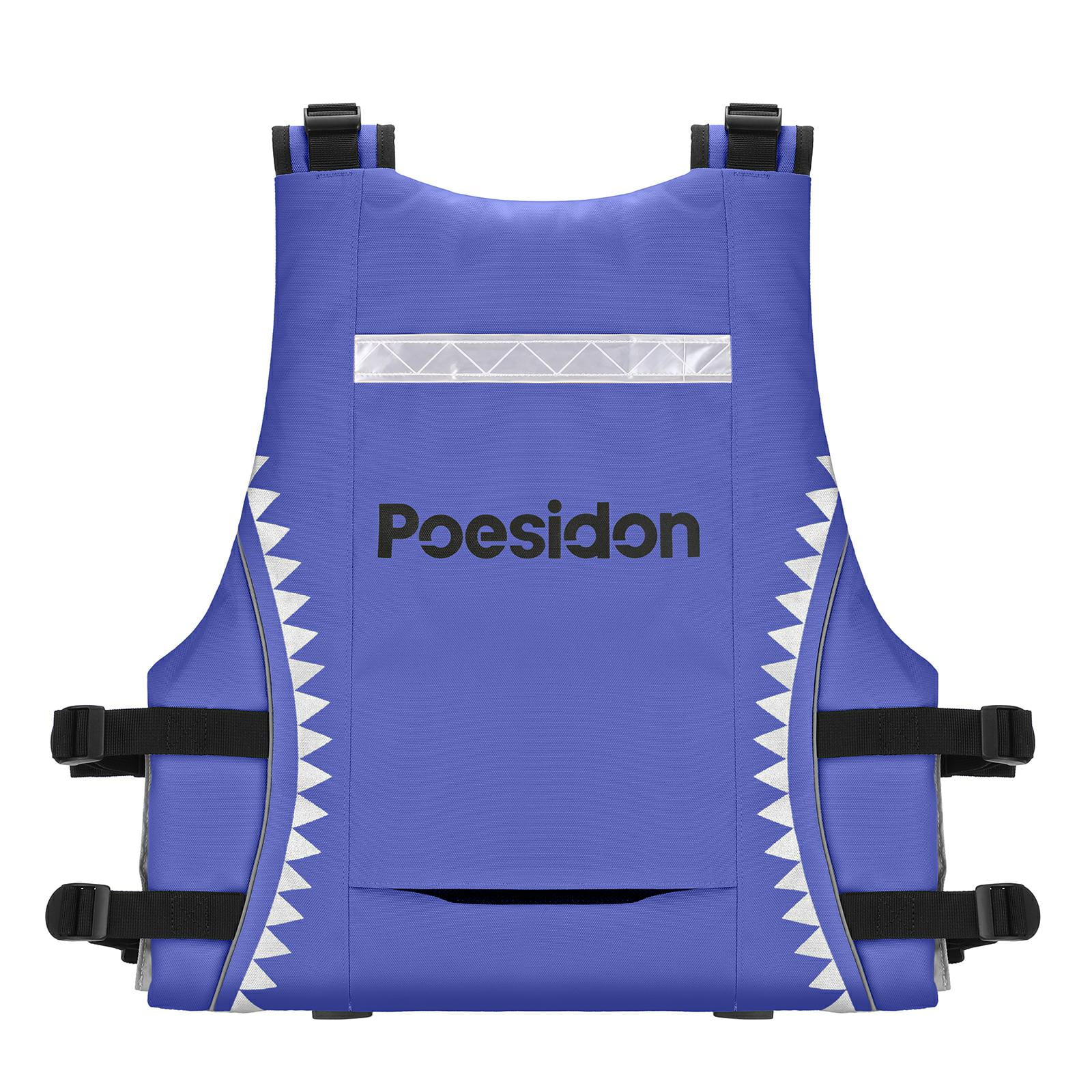 Poseidon Adjustable Water Safety Life Jacket - Classic Unisex Design with Front/Rear Storage Compartments for Multiple Water Activities