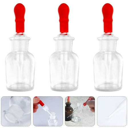 Masteelf 3PCS Glass Dropping Bottles Multi-purpose Dropper Bottles Compact Dropper Bottle