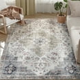 thumbnail image 2 of HOMCOM 4x6 Area Rug, Vintage Machine Washable Rug, Non-Slip Floor Carpet for Living Room, Bedroom, Dining Room, Home Office, Brown and Green, 2 of 9
