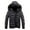 Black, variant on XMMSWDLA Mens Plus Top Solid Hooded Zipper Hooded Windproof Long Sleeve Jacket Coats