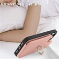 thumbnail image 4 of Wallet Case Compatible with iPhone 14 Pro Max with Card Holder [Built in 360 Rotation Ring Kickstand] PU Leather Shockproof Anti-Scratch Slim Protective Cover for Women-Rose Gold, 4 of 12