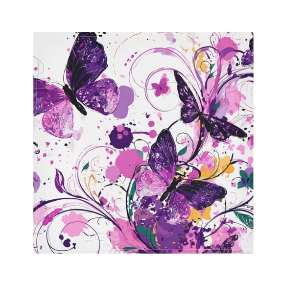 1 Pack 20'' x20" Satin Table Napkins Dinner Napkins for wedding Party Decoration events Purple Butterfly