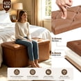 thumbnail image 6 of Nnovaroom 30 Inches Ottoman with Storage,Folding Storage Ottoman Bench,Load 400lb, for Living Room & Under Bed Storage, Faux Leather,Brown, 6 of 8