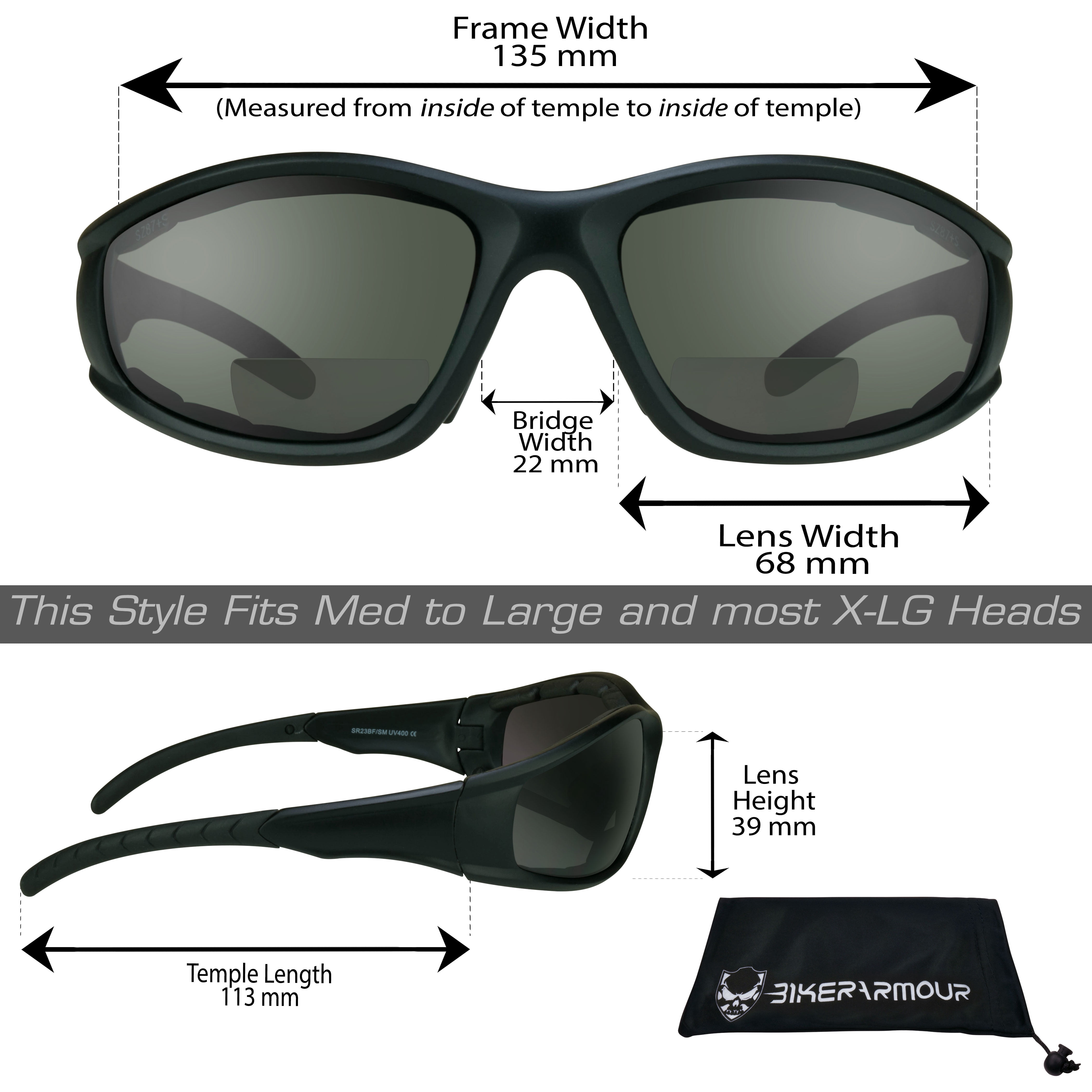 Bikershades BIFOCAL Motorcycle Safety Glass Z87 Gray Blue Block Sport Men Women