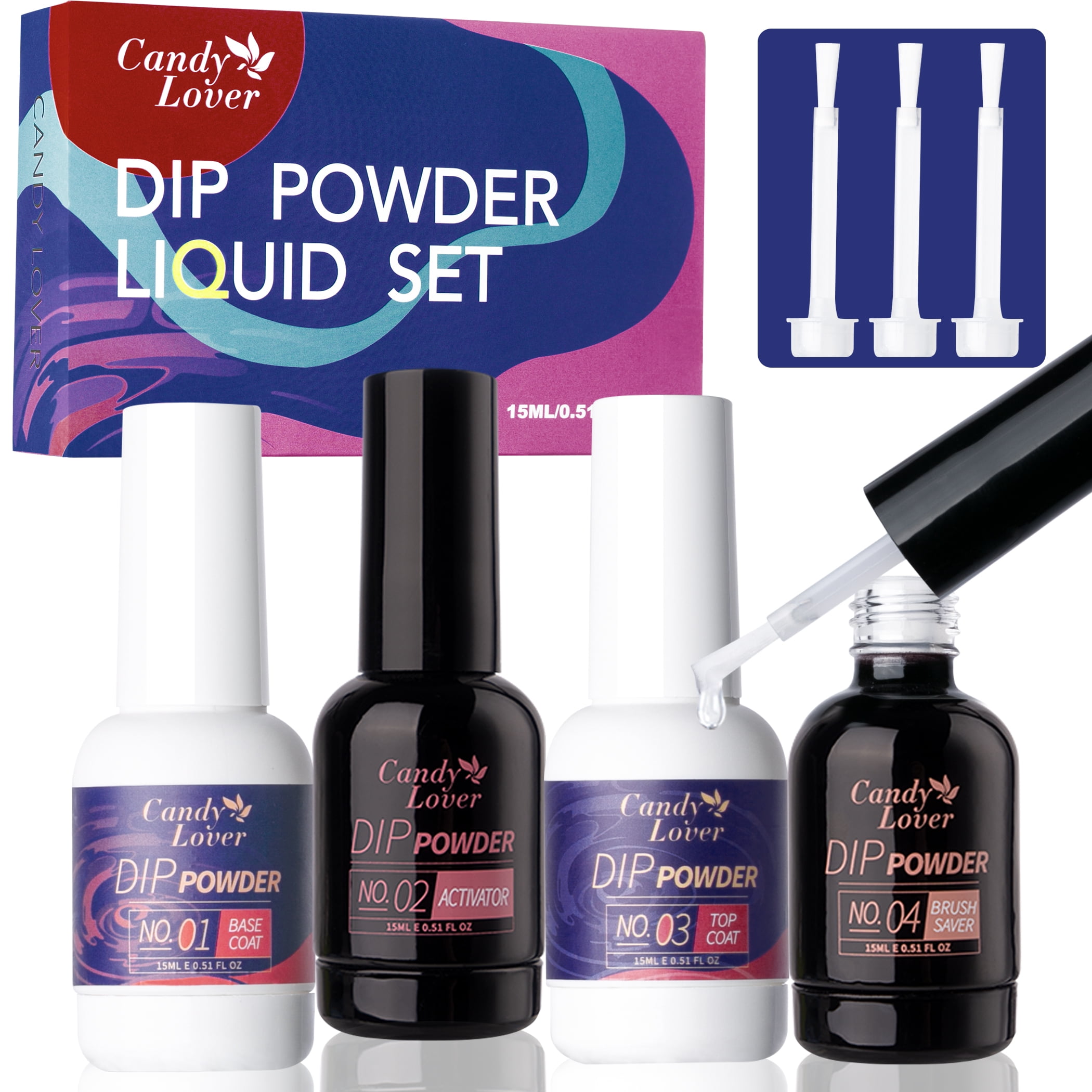 Candy Lover Dip Powder Liquid Set, Dip Powder Nail Kit with Activator