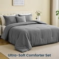 thumbnail image 4 of Sleep Zone 85gsm Luxury Plush Solid Microfiber Comforter Set, All Season Ultra Soft Bedding, Twin/Twin-XL Gray, 4 of 10