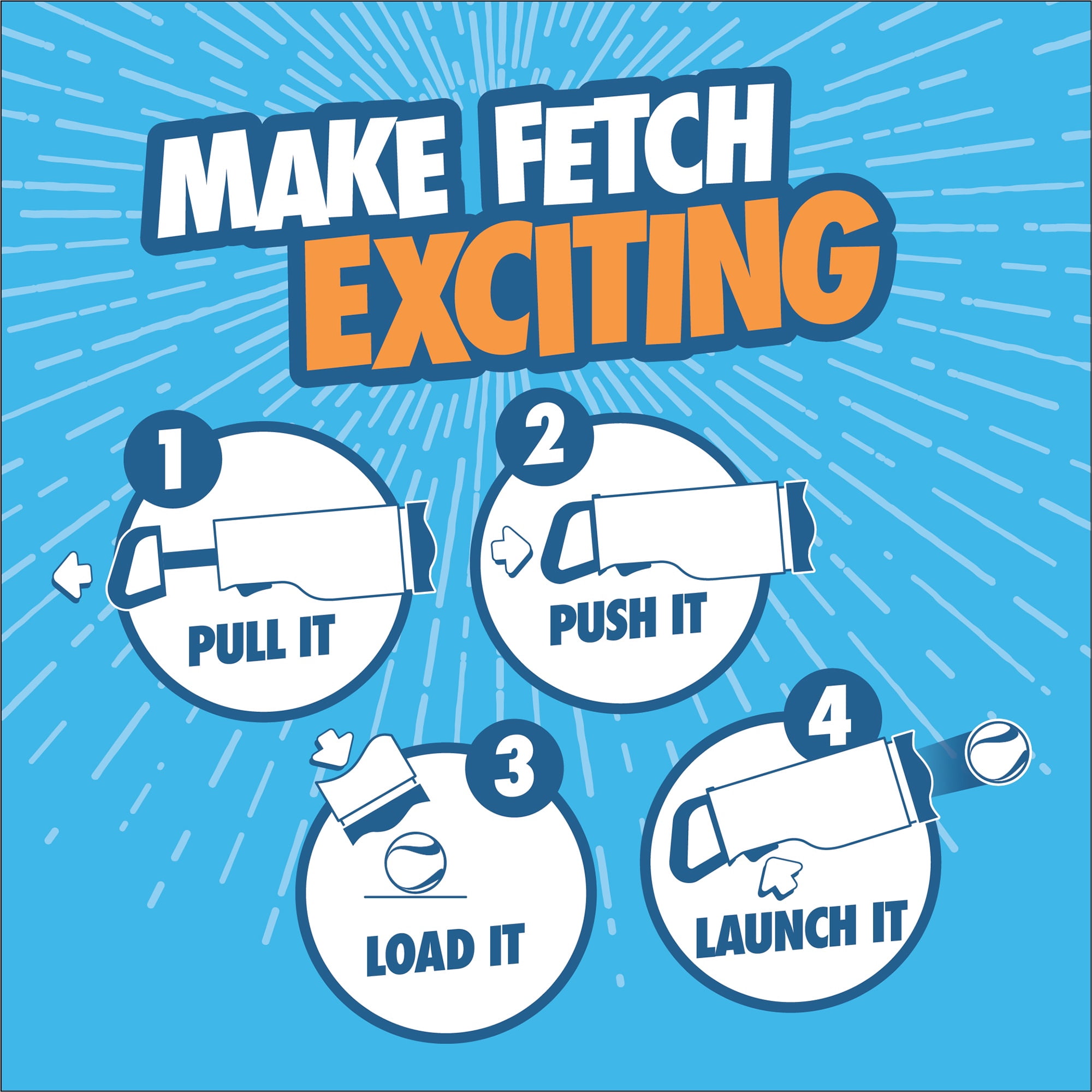 Chuckit! Cannon 16S Dog Ball Launcher Fetch Toy for Dogs, 16" Long Compatible with Small 2" and Medium 2.5" Balls, 4 Small Balls Included