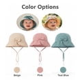 thumbnail image 3 of Minzimin Kids’ Solid Color Cotton Gauze Bucket Hat – Cute Summer Sun Hat for Toddlers, Simple Lightweight Fisherman Cap for Boys & Girls for 6-12 Months & 1-2 Years Old, 3 of 5